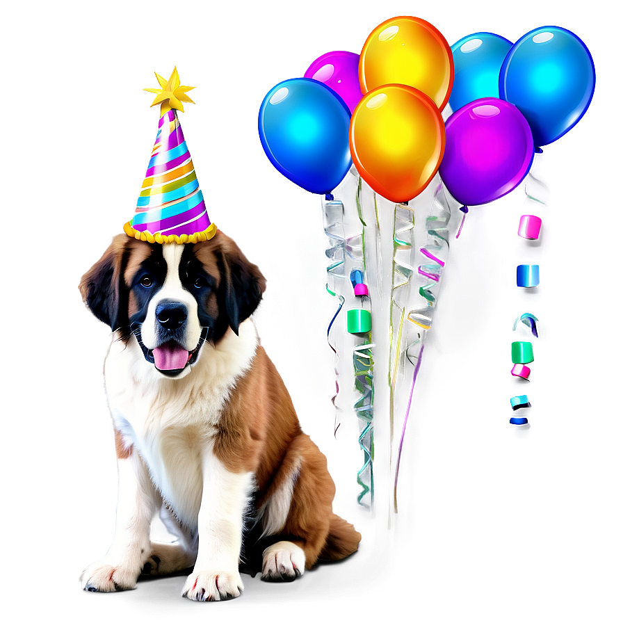 Saint Bernard Birthday Party Png 96