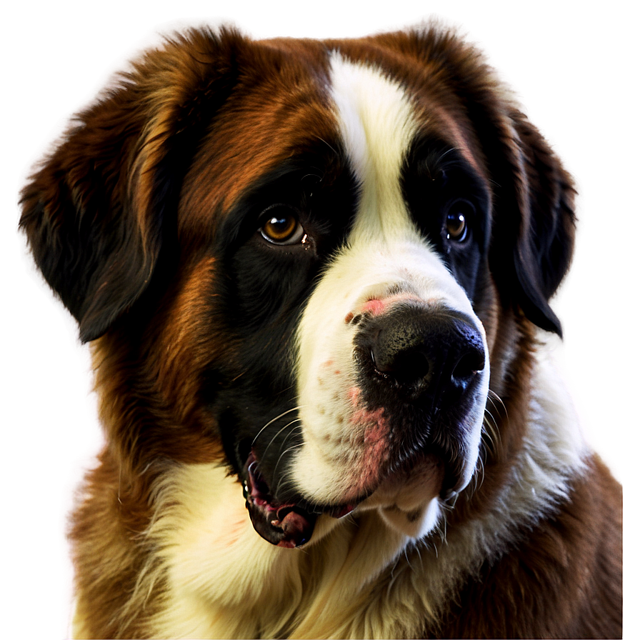 Saint Bernard Close-up Portrait Png 24