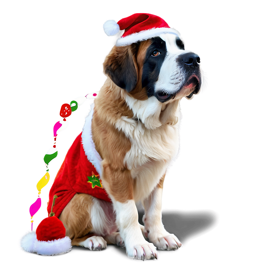 Saint Bernard In Festive Gear Png 06252024