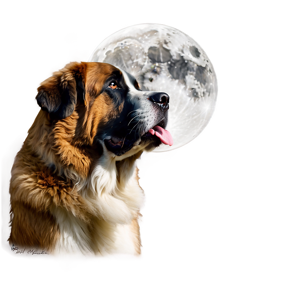 Saint Bernard In The Moonlight Png Doj33