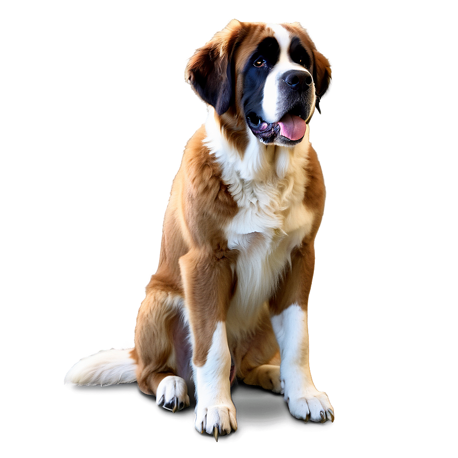 Saint Bernard Sitting Pose Png 15