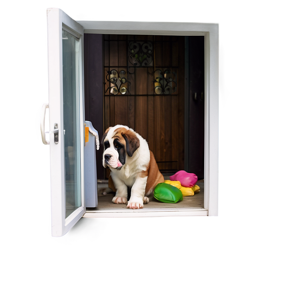 Saint Bernard Waiting At Door Png 06252024