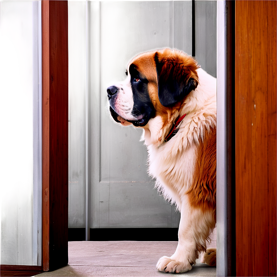 Saint Bernard Waiting At Door Png Ari41