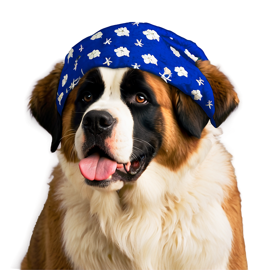 Saint Bernard With Blue Bandana Png Rtc