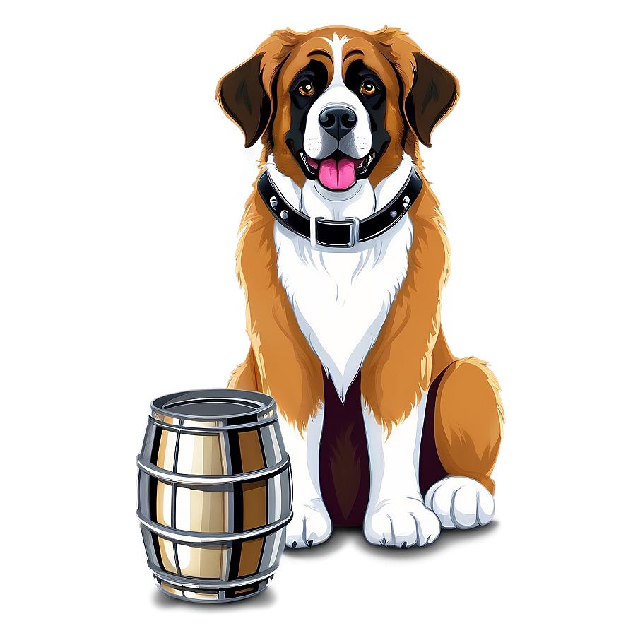 Saint Bernard With Keg Collar Png 06252024