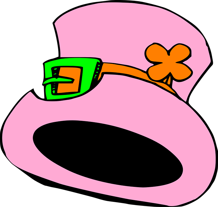 Saint Patricks Day Pink Hatwith Cloverand Buckle