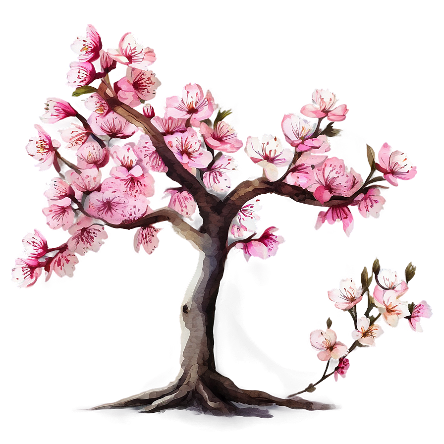 Sakura Tree In Watercolor Style Png Yev24