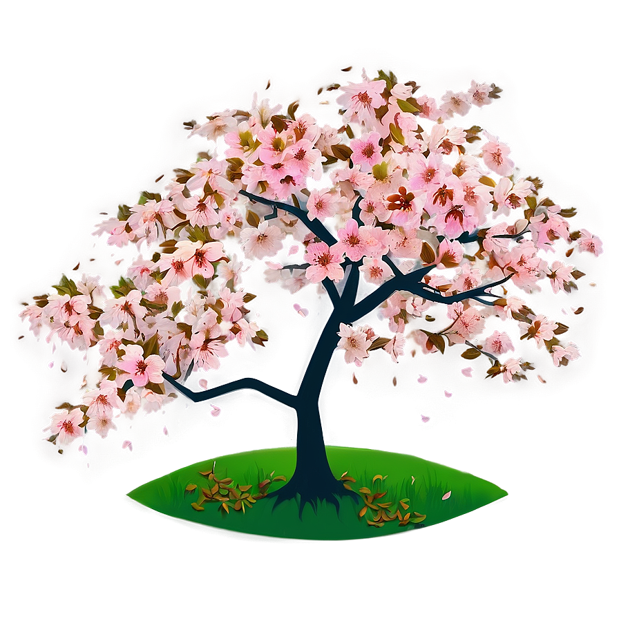 Sakura Tree With Falling Leaves Png Gsf