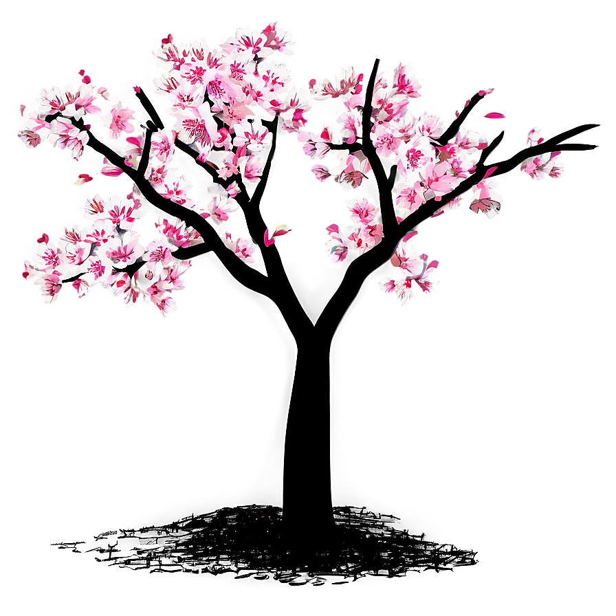 Sakura Tree With Festival Background Png 30