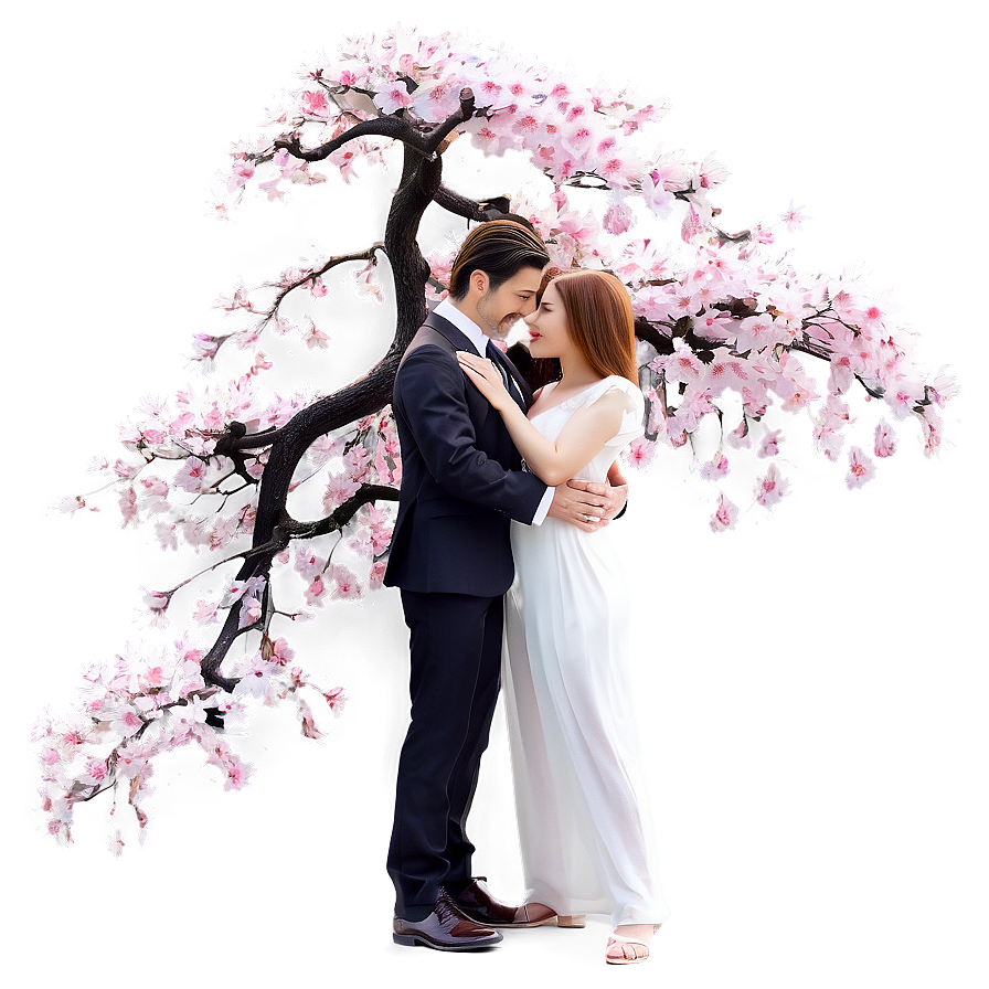 Sakura Tree With Romantic Couple Png Iyn47