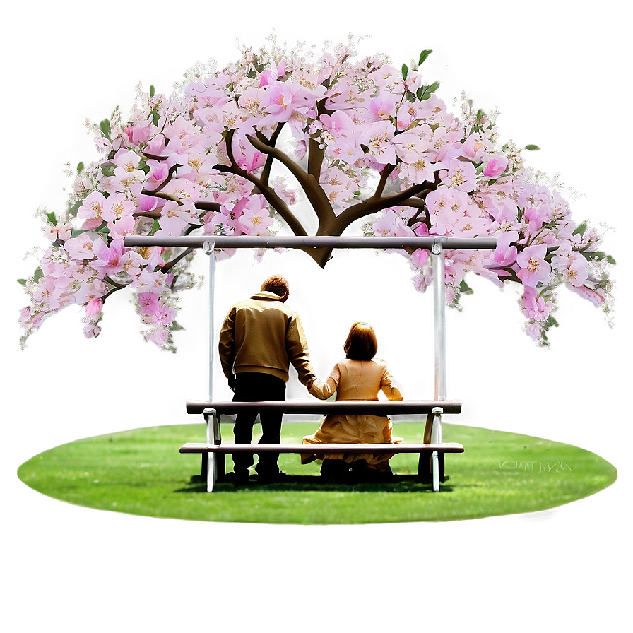 Sakura Tree With Romantic Couple Png Kad42