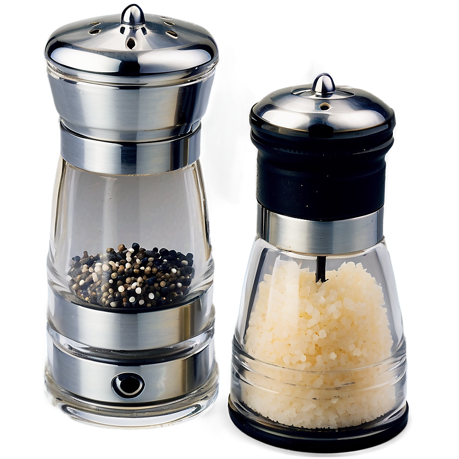 Salt And Pepper Mill Set With Adjustable Grind Png Txj23