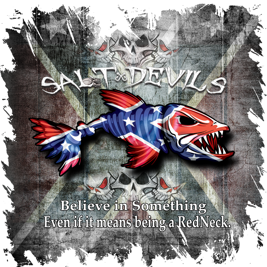 Saltwater Devils Redneck Patriotic Fish