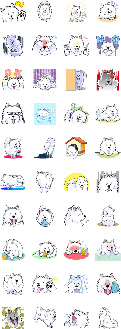 Samoyed Emoticon Set