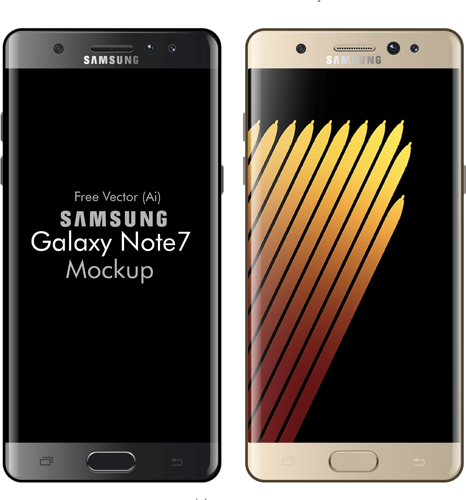 Samsung Galaxy Note7 Mockup Vector