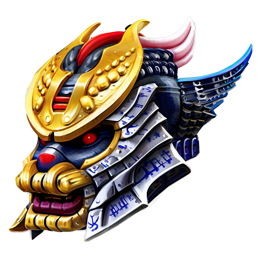 Samurai Helmet With Dragon Design Png Bjk