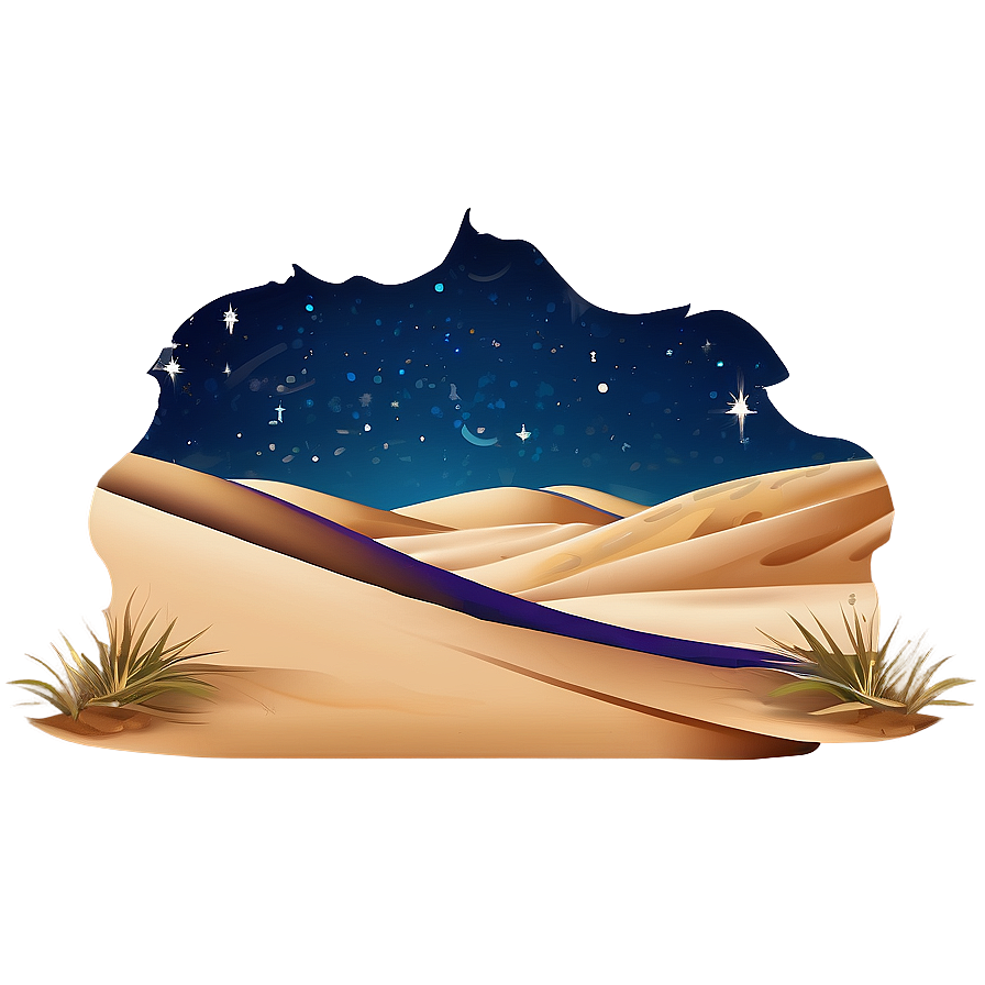 Sand Dunes And Starry Sky Png 33