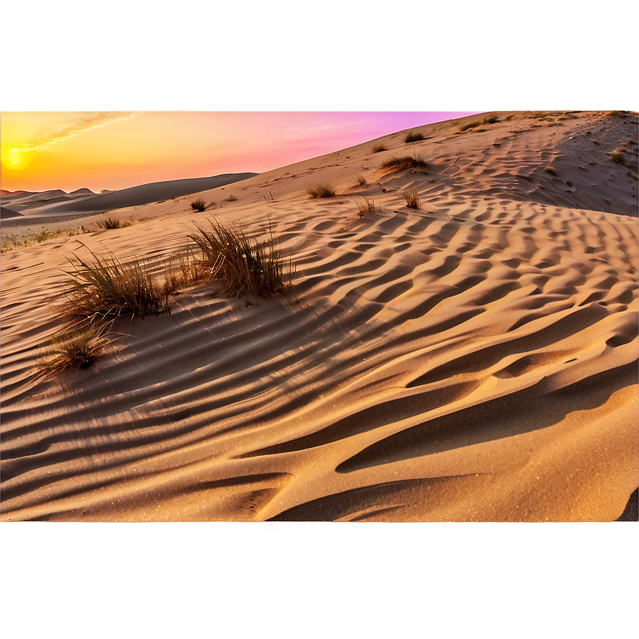 Sand Dunes And Sunset Colors Png Lid