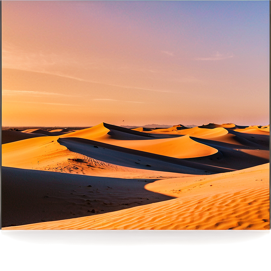 Sand Dunes During Golden Hour Png 95