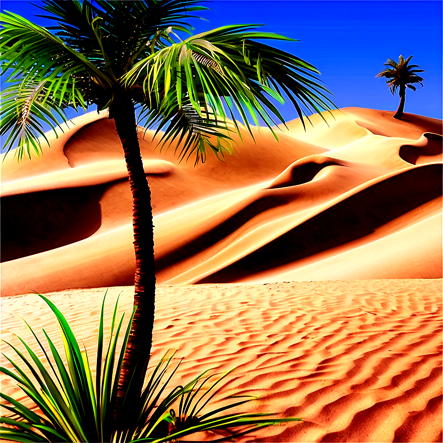 Sand Dunes With Palm Trees Png 88