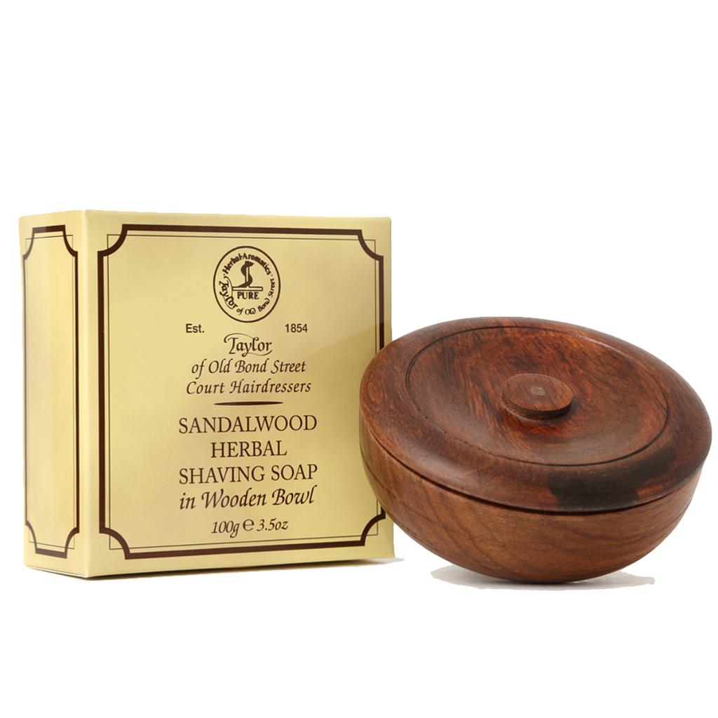 Sandalwood Shaving Soapin Wooden Bowl