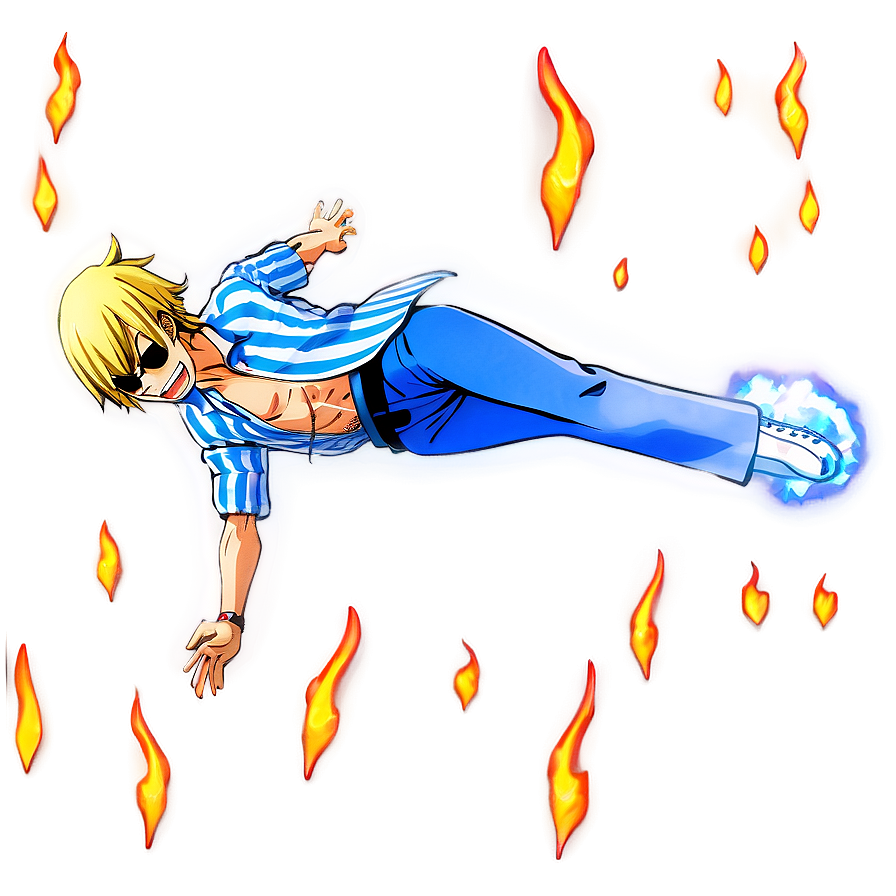 Sanji's Blue Flame Kick Png Sdf