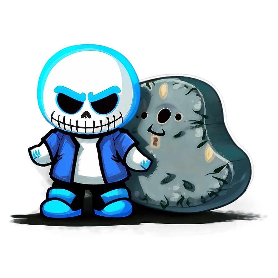 Sans With His Pet Rock Png 21