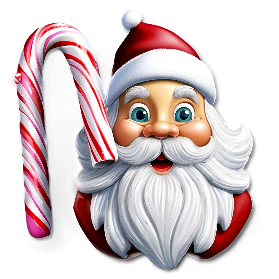 Santa Claus And Candy Cane Png 15