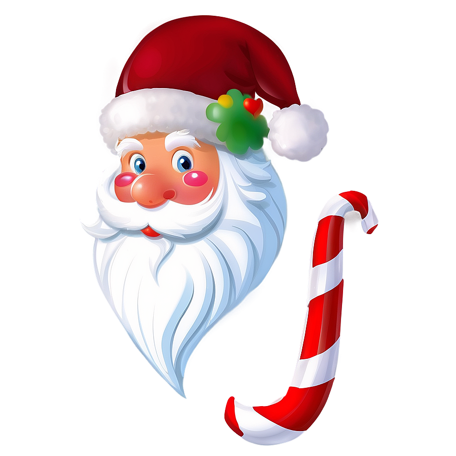 Santa Claus And Candy Cane Png Myh1