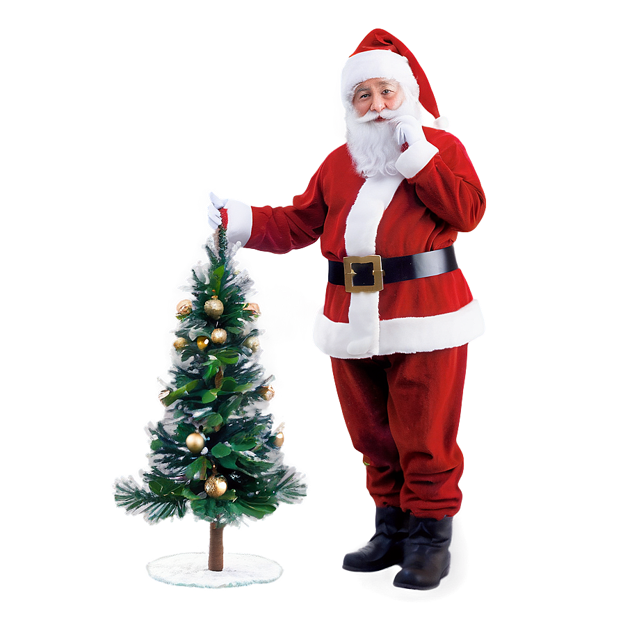 Santa Claus And Christmas Tree Png 28