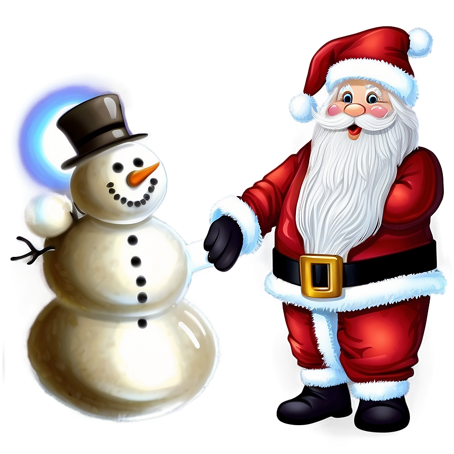 Santa Claus And Snowman Png Qbp