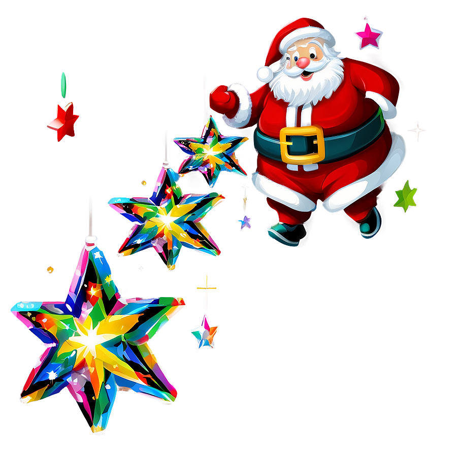 Santa Claus And Stars Png Lml27