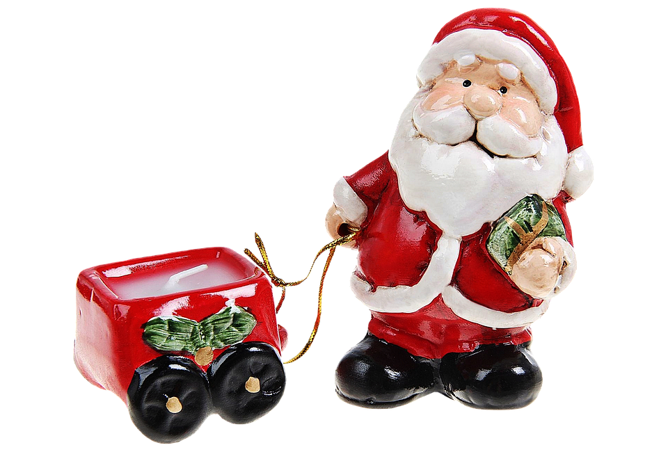 Santa Claus Figurinewith Toy Wagon