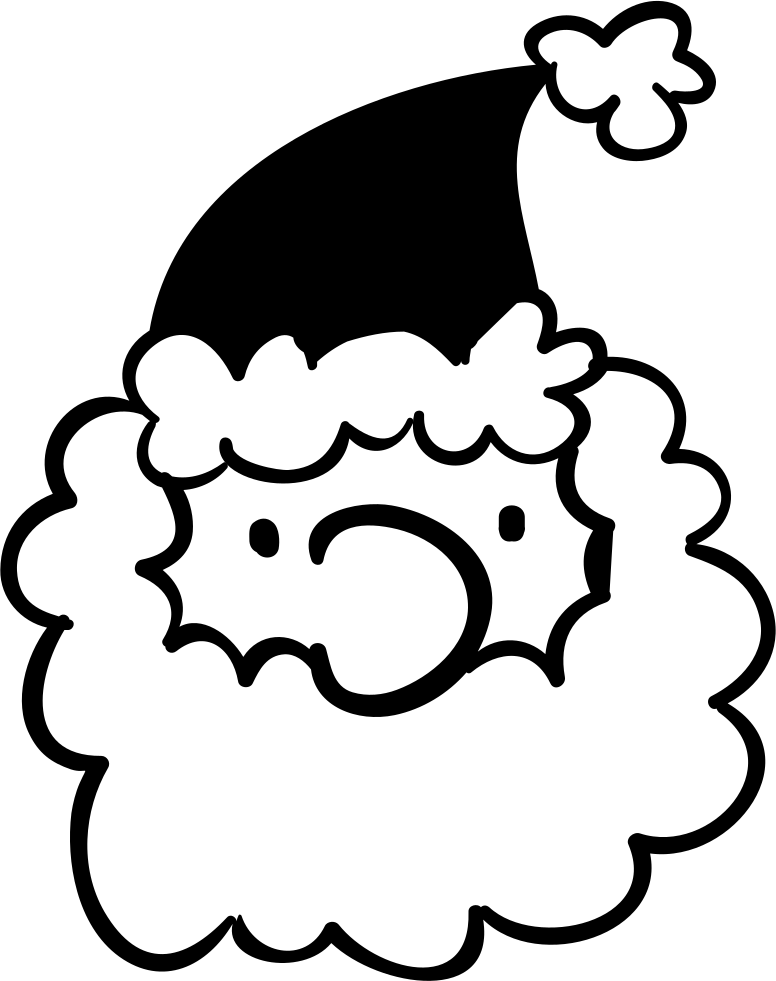 Santa Claus Hatand Beard Outline