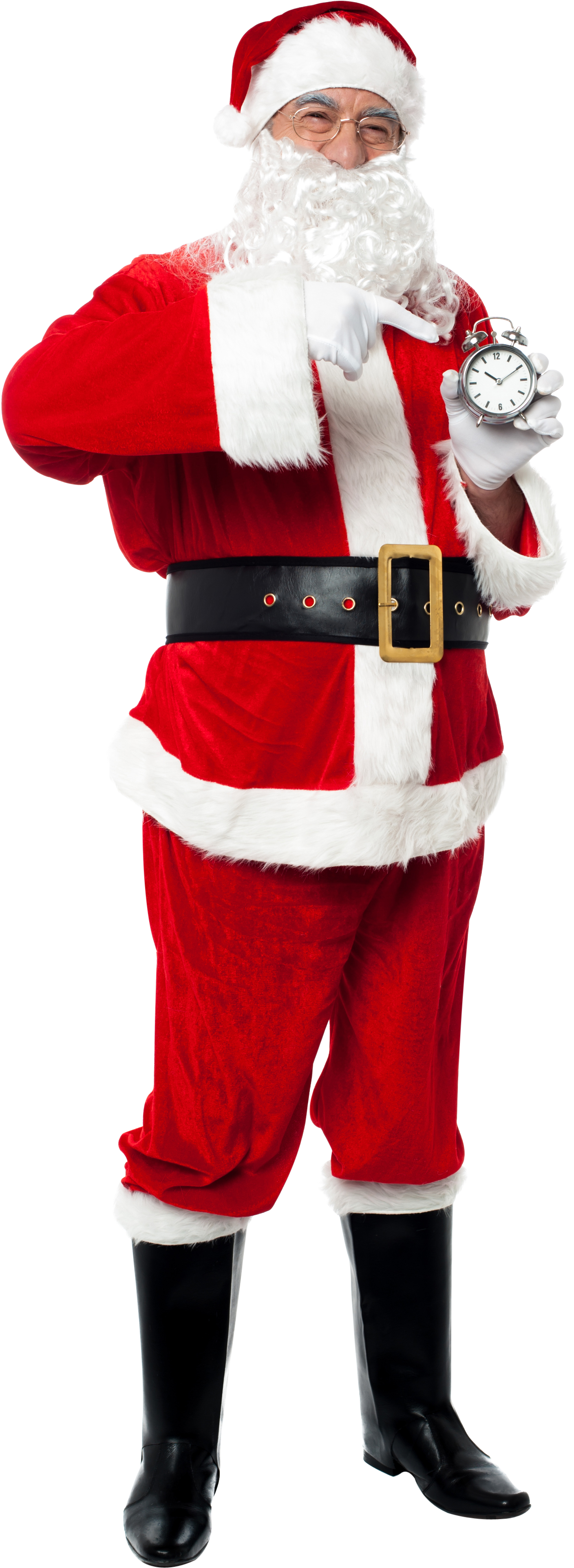 Santa_ Claus_ Holding_ Clock