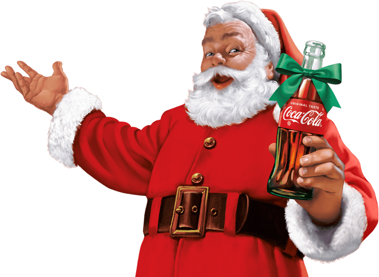 Santa Claus Holding Coca Cola