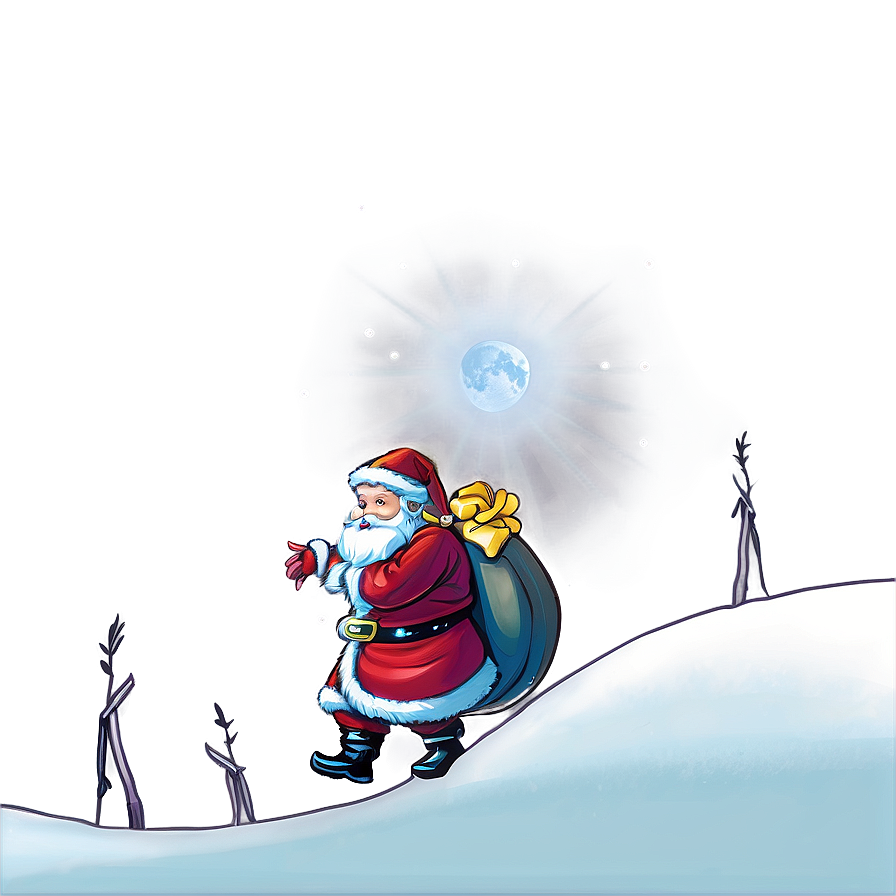 Santa Claus In The Moonlight Png 05212024