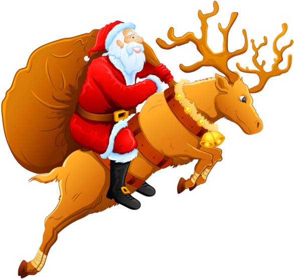 Santa Claus Riding Reindeer