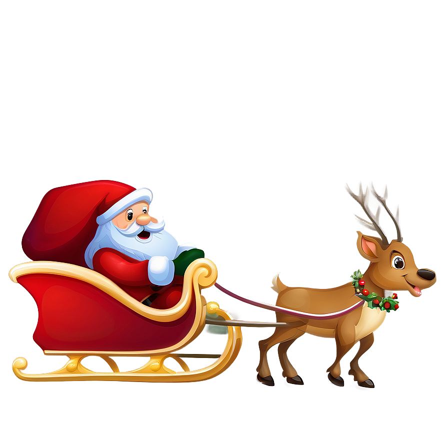 Santa Claus Sleigh Design Png 06292024