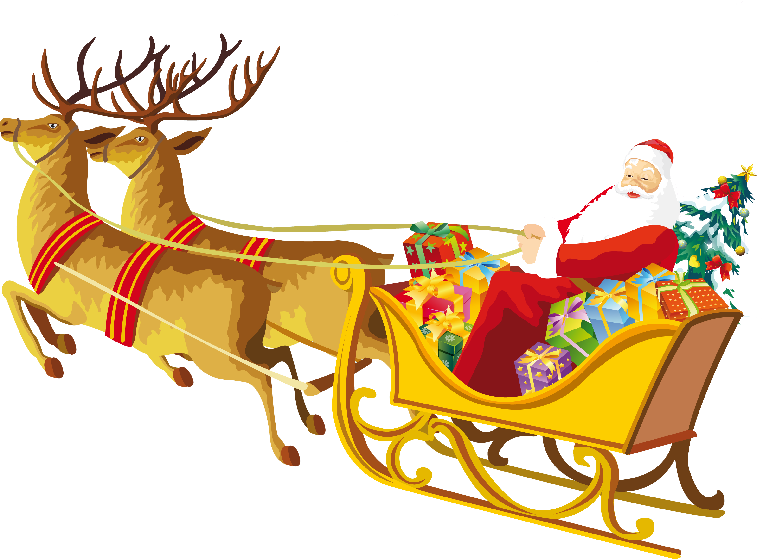 Santa Claus Sleigh Reindeer Christmas Eve