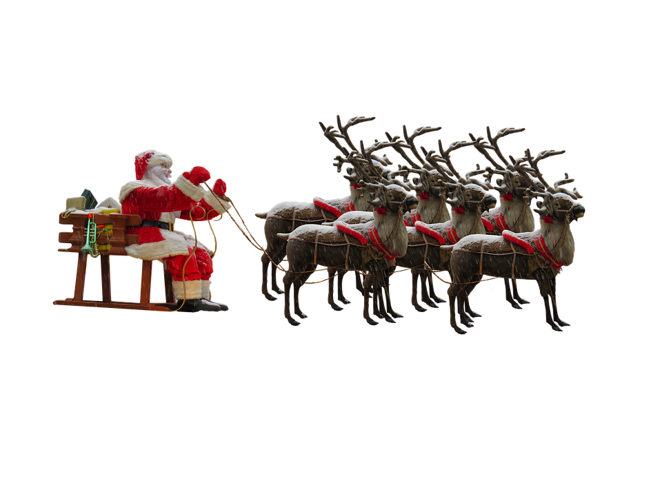 Santa Claus Sleigh Reindeer Christmas Eve.png