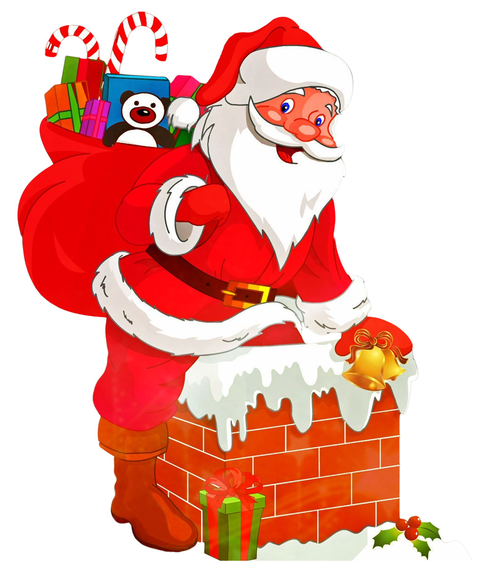 Santa Clauswith Giftsand Chimney