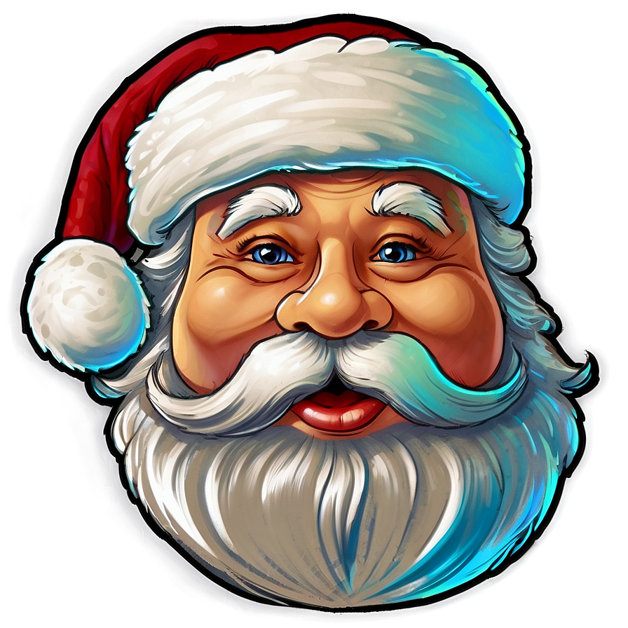 Santa Face With Sleigh Png Fmd