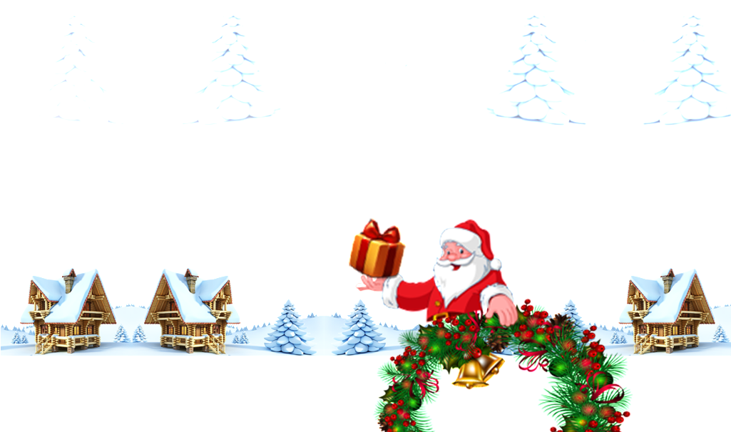 Santa Gift Winter Scene Vector