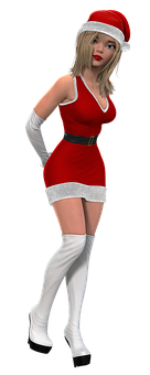 Santa Hat Female Character3 D Model