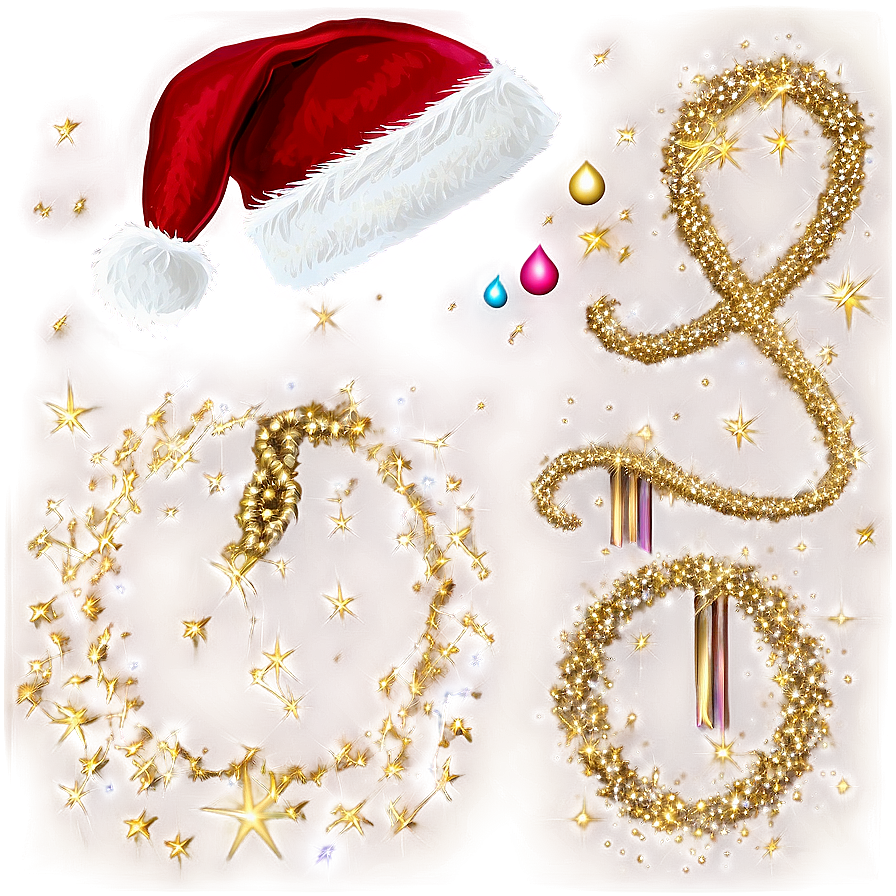 Santa Hat With Glitter Png Kvo