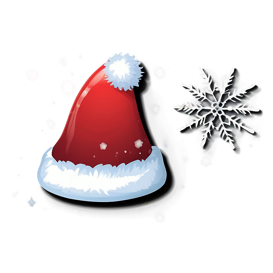 Santa Hat With Snowflakes Vector Png Edg16