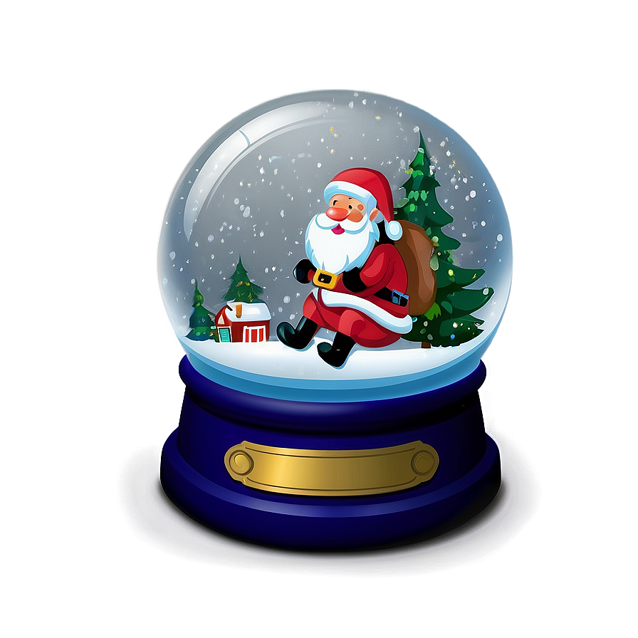 Santa In Snow Globe Png Twu18