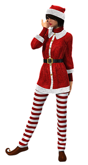 Santa Inspired Fashion Model Pose