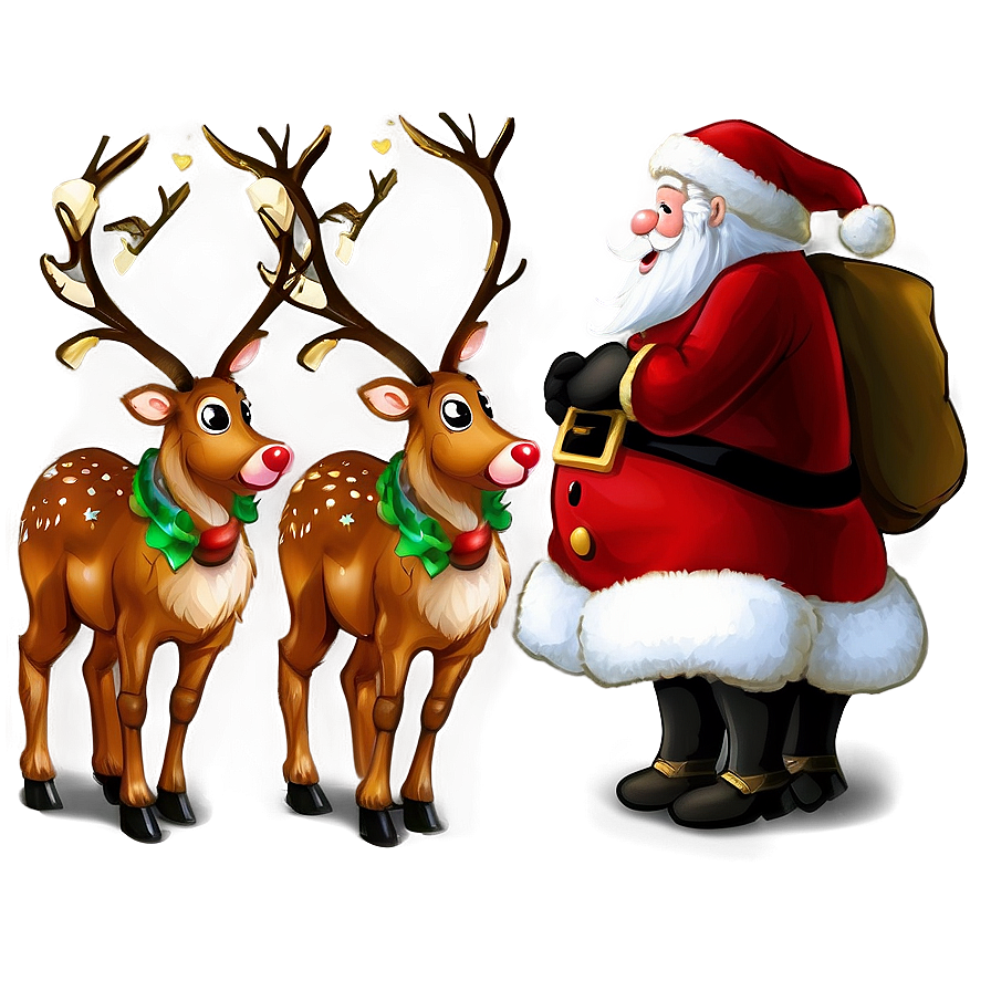 Santa's Reindeer Team Png Hep